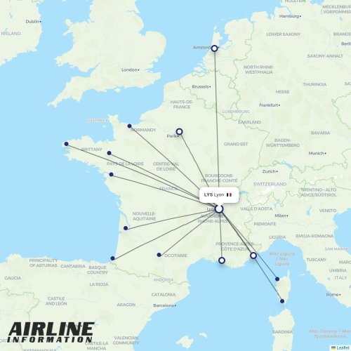 Air France at LYS route map