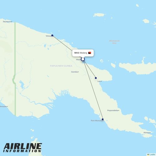 Air Niugini at MAG route map
