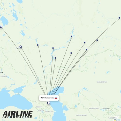 Nordwind Airlines at MCX route map