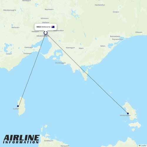 Sharp Airlines at MEB route map