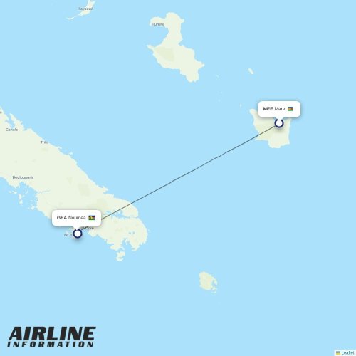 Air Caledonie at MEE route map