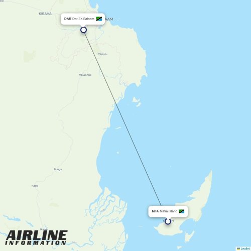Coastal Aviation at MFA route map
