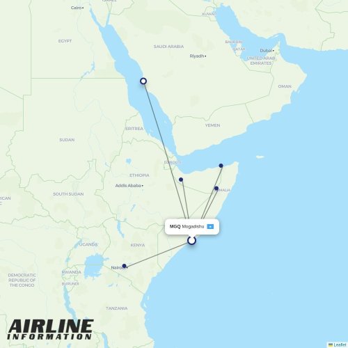 Daallo Airlines at MGQ route map