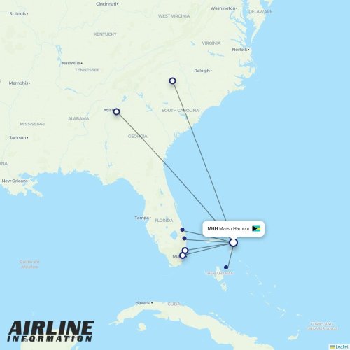 Bahamasair at MHH route map