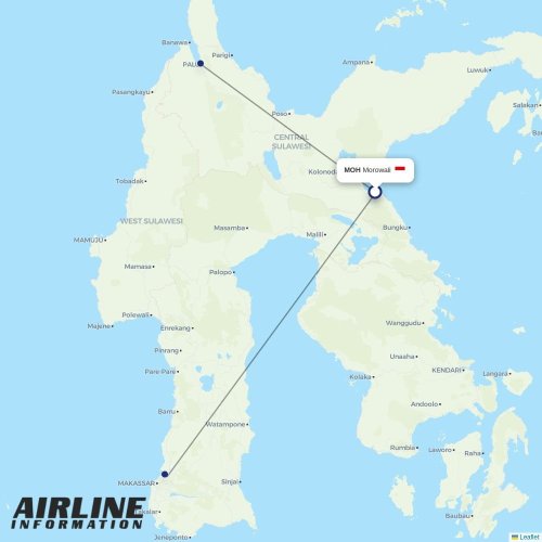 Wings Air at MOH route map