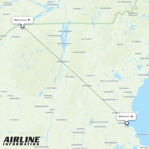 Boutique Air at MSS route map