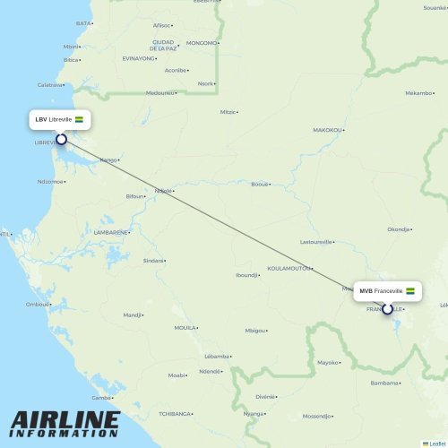 Afrijet at MVB route map