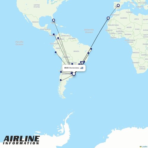 Silk Way Airlines at MVD route map