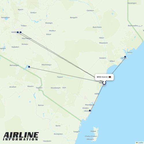 Safarilink at MYD route map