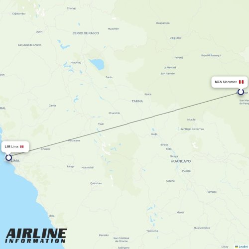 Atsa Airlines at MZA route map