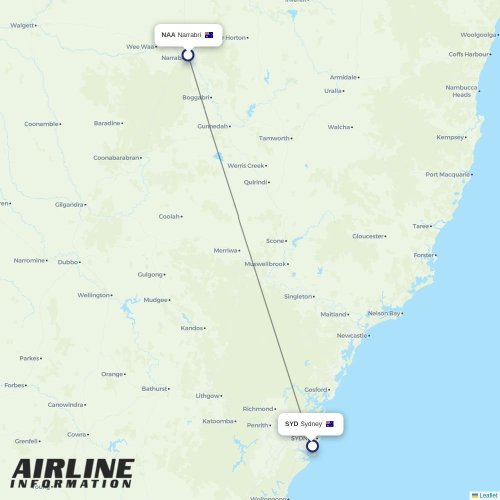 FlyPelican at NAA route map