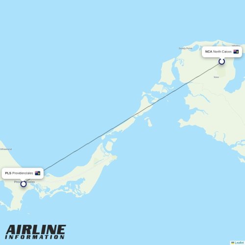 Caicos Express Airways at NCA route map