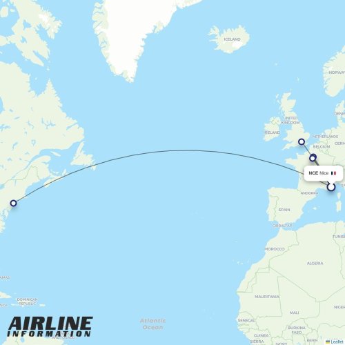 Air France at NCE route map