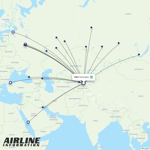 Uzbekistan Airways at NMA route map