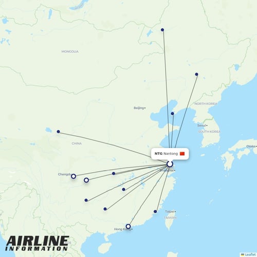 Donghai Airlines at NTG route map