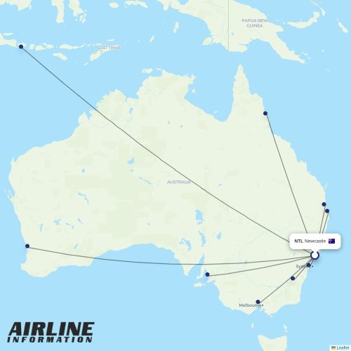 FlyPelican at NTL route map