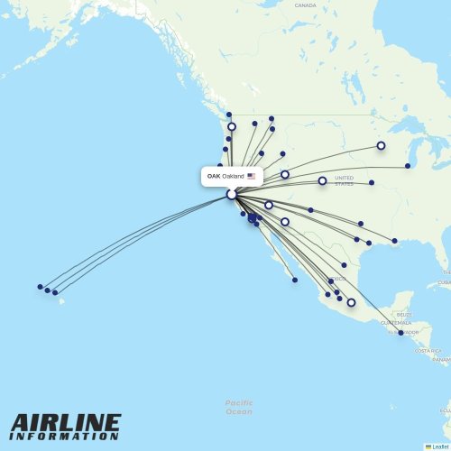 Advanced Air at OAK route map
