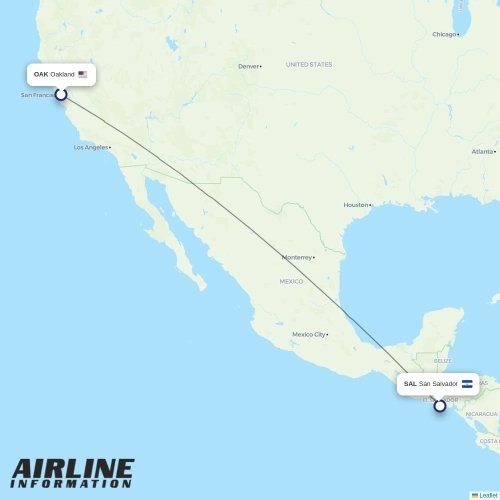 Volaris at OAK route map