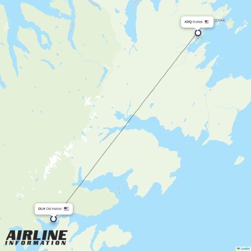 Island Air Service at OLH route map