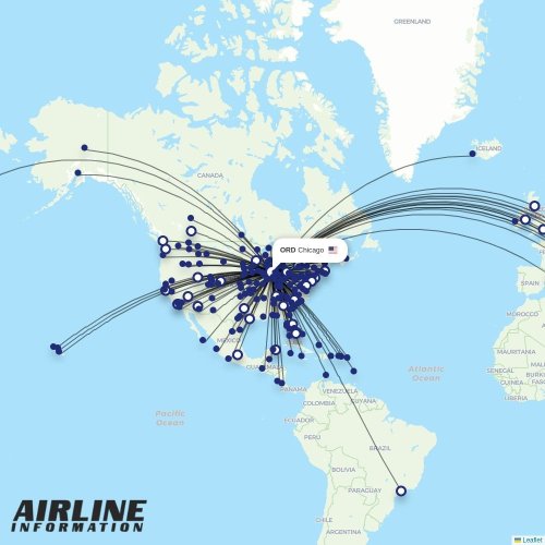 United at ORD route map