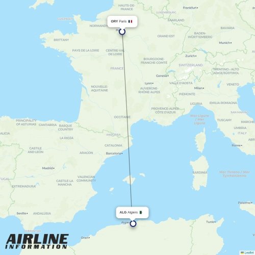 ASL Airlines France at ORY route map