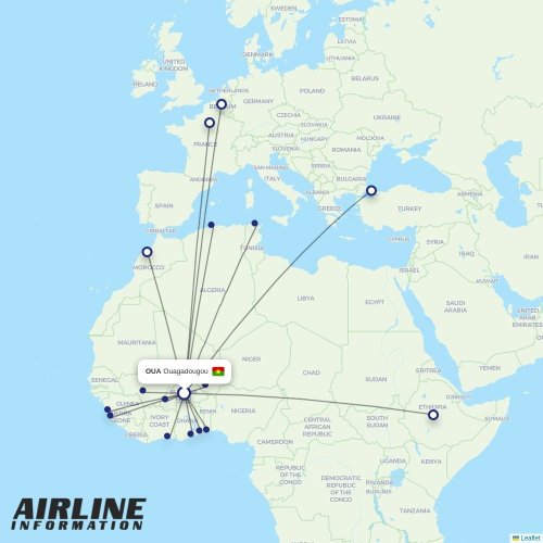 Air Burkina at OUA route map