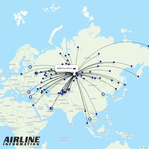 S7 Airlines at OVB route map