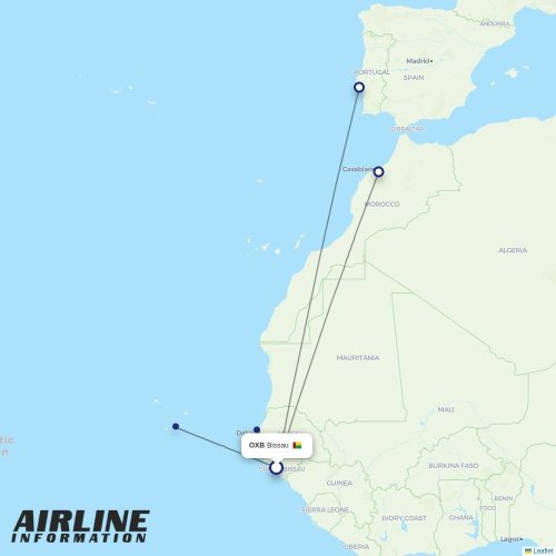 EuroAtlantic Airways at OXB route map