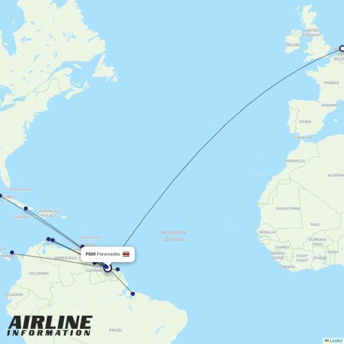 Fly All Ways at PBM route map