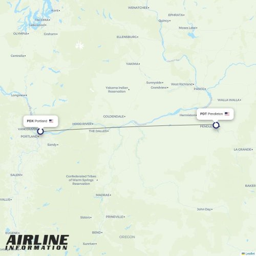 Boutique Air at PDX route map