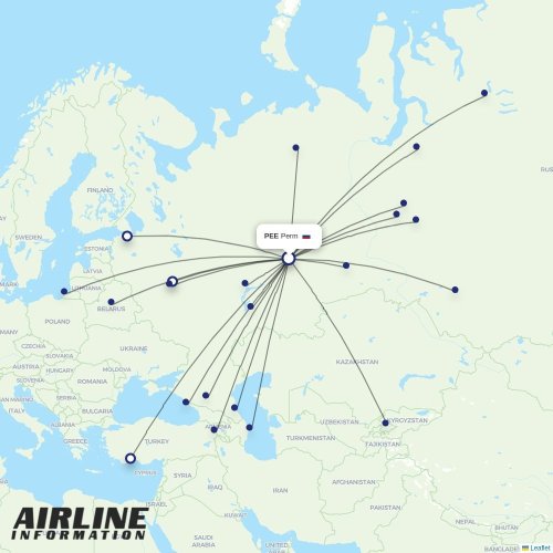 Shirak Avia at PEE route map