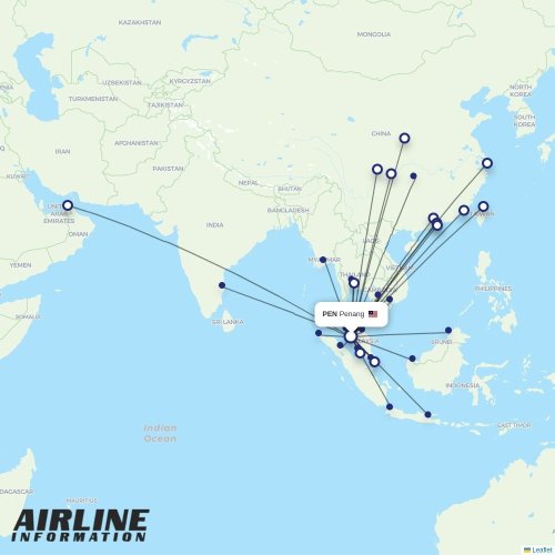 AirAsia at PEN route map