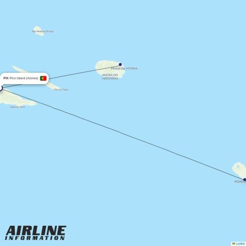 SATA - Air Acores at PIX route map