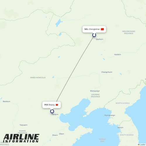 Hebei Airlines at PKX route map