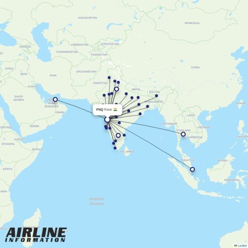 Air India Express at PNQ route map