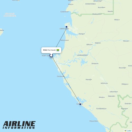 Afrijet at POG route map