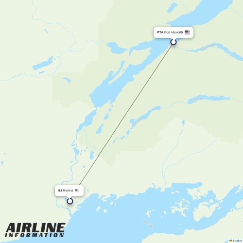 Iliamna Air Taxi at PTA route map