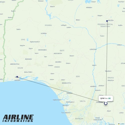 Air Peace at QOW route map