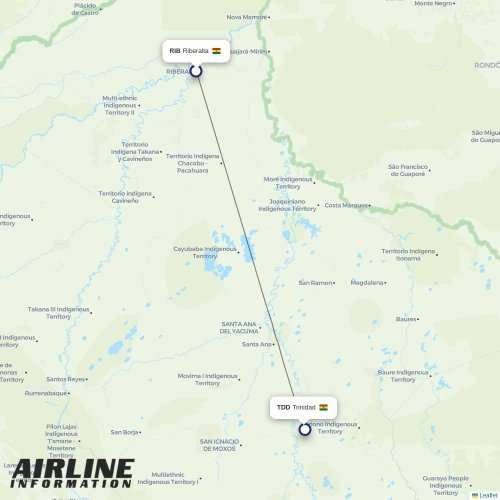 EcoJet at RIB route map