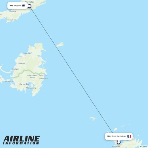 Anguilla Air Services at SBH route map
