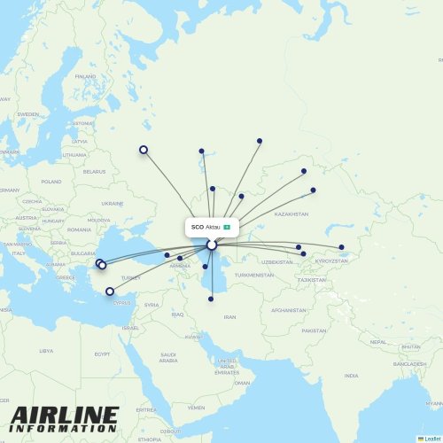 SCAT Airlines at SCO route map