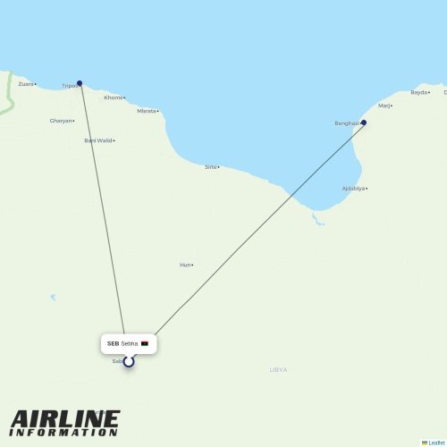 Fly OYA at SEB route map