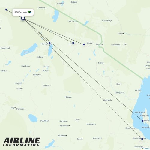 Coastal Aviation at SEU route map
