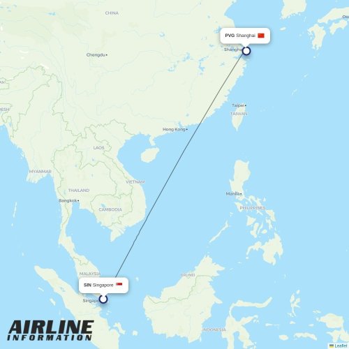Malaysia Airlines at SIN route map