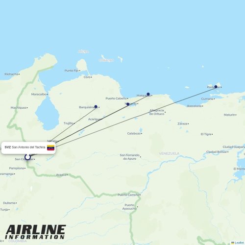 DHL International Aviation ME at SVZ route map