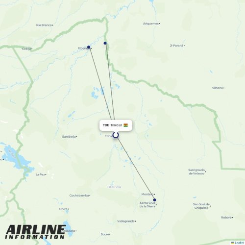 EcoJet at TDD route map