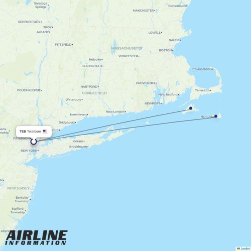 Tradewind Aviation at TEB route map