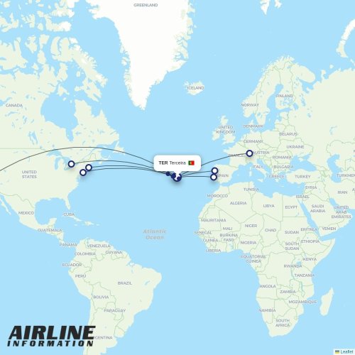 Azores Airlines at TER route map