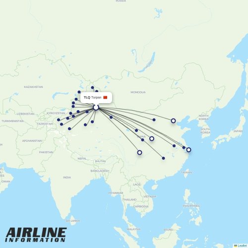 Chengdu Airlines at TLQ route map