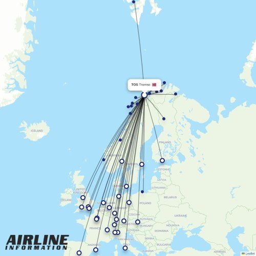 Norwegian at TOS route map